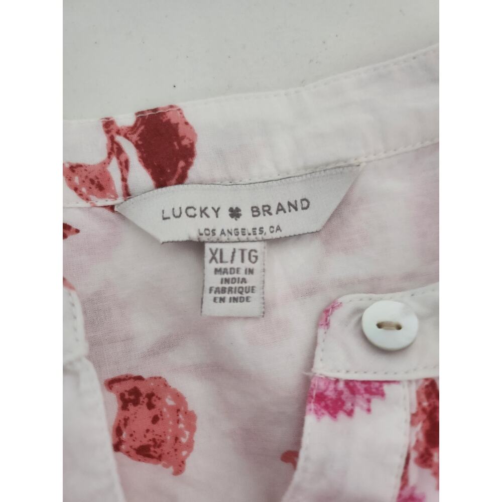 XL Lucky Brand floral cotton top - Picture 2 of 3